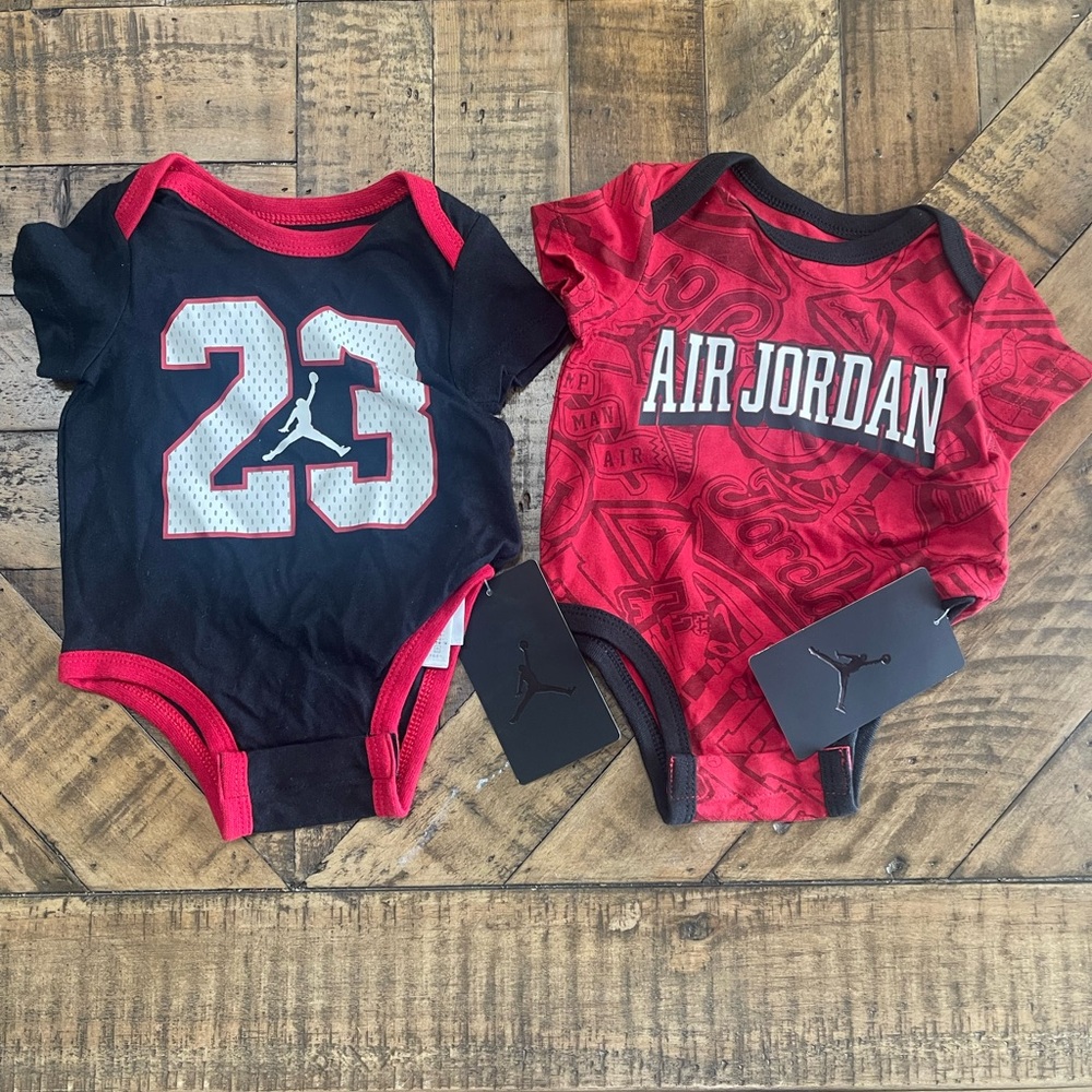 Air Jordan Baby Bodysuit Set - Red and Black